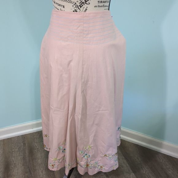 Lapis Dresses & Skirts - Lapis NWT Long Skirt pink floral embroidery medium